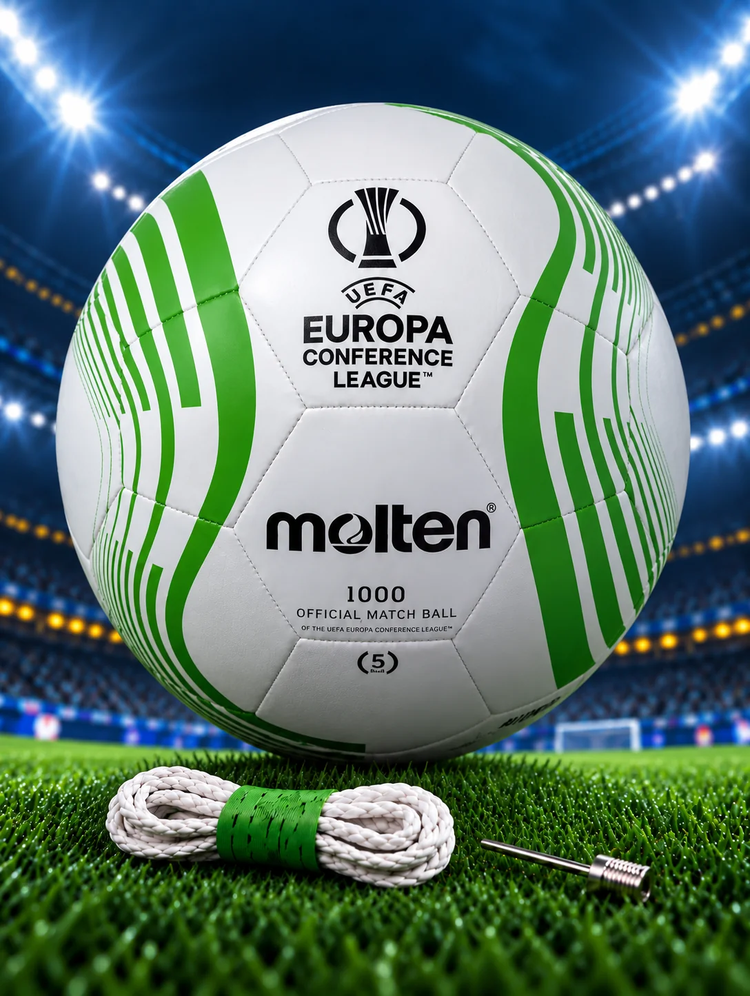 ⚽ Molten 1000 UEFA Europa Conference League Match Ball — Size 5 ⚪🟢⚫