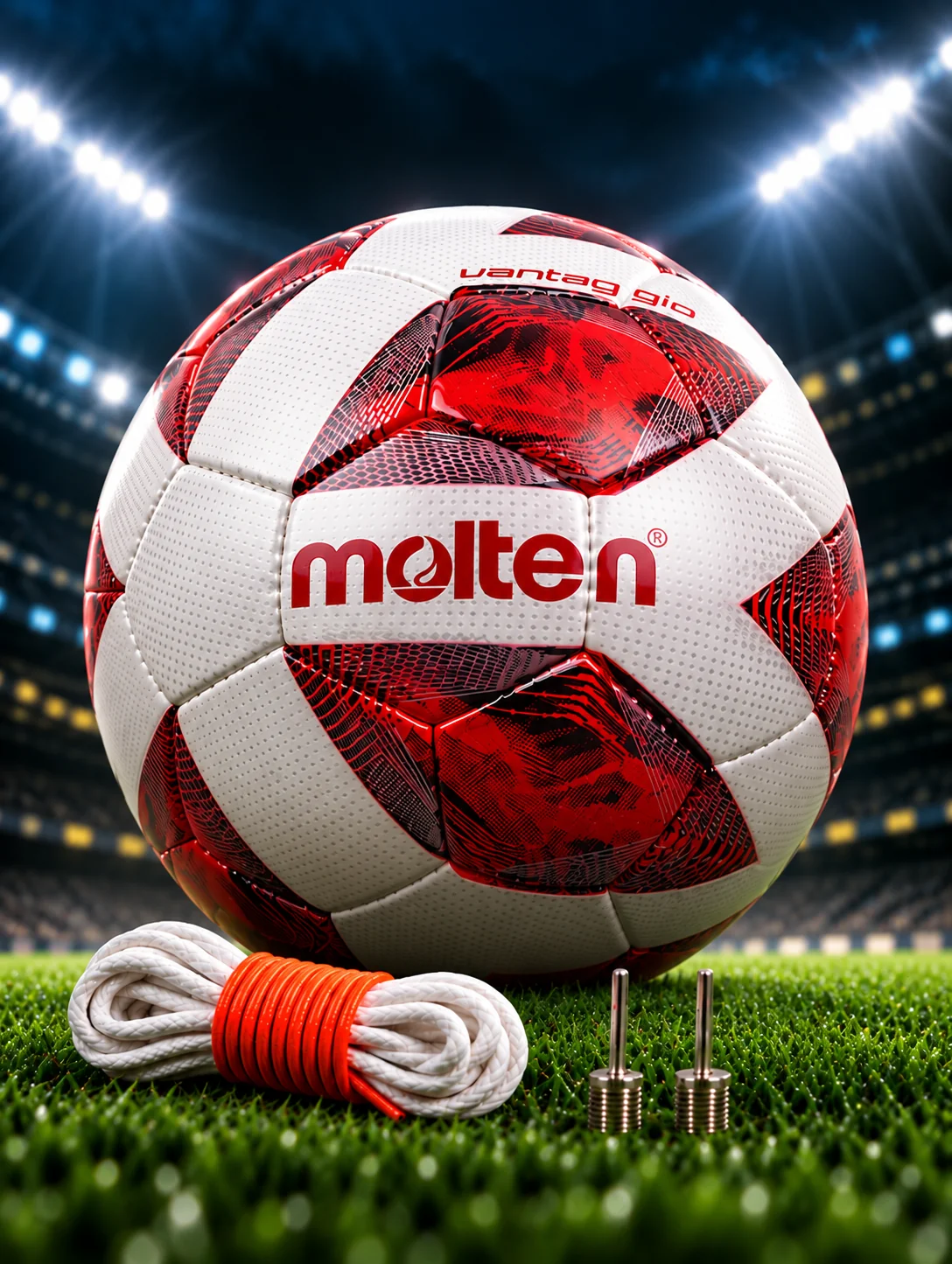 ⚽ Molten Vantaggio Futbol To‘pi — Professional Match Ball, O‘lcham 5 ⚪🔴⚫