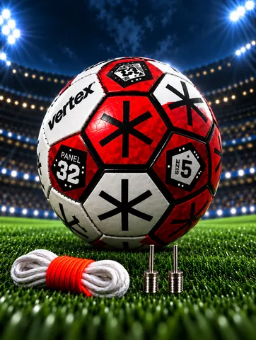 ⚽ Vertex Panel 32 Futbol To‘pi —  Match Ball, O‘lcham 5 🔴⚪⚫